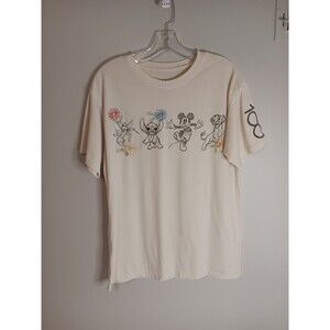 Disney 100 Year Anniversary T-Shirt Cream Color Sz Medium